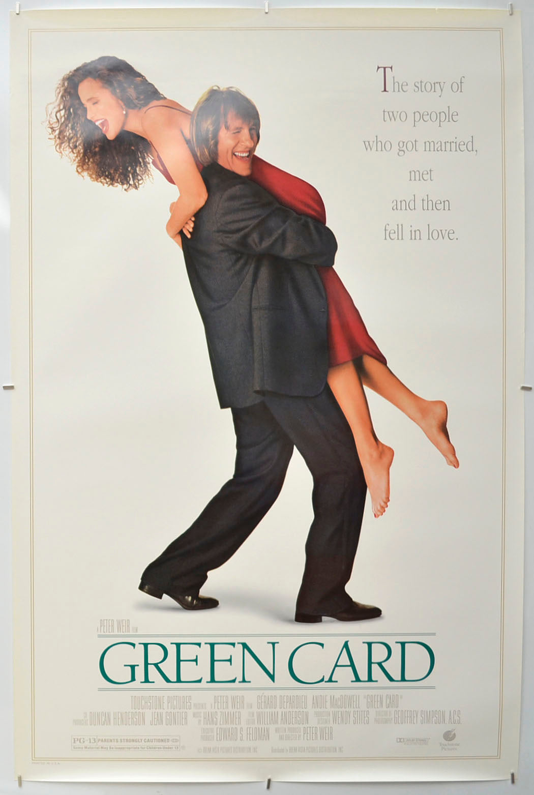 Green Card (Teaser / Advance Version)  Original One Sheet Poster - Film Poster - Movie Poster