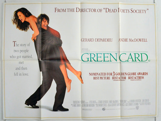 Green Card Original British Quad Poster - Film Poster - Movie Poster 