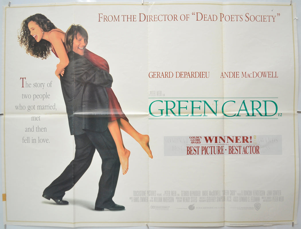 Green Card  <h2>Original Quad Poster - Film Poster - Movie Poster