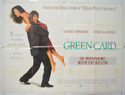 Green Card Original Quad Poster - Film Poster - Movie Poster