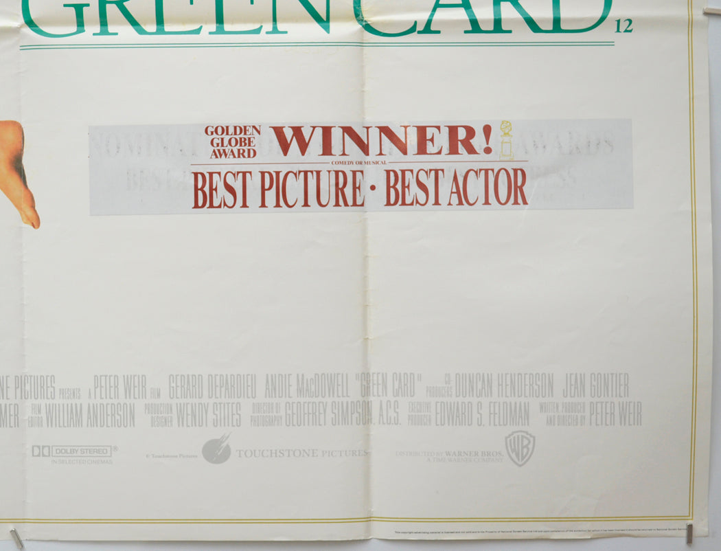 GREEN CARD (Bottom Right) Cinema Quad Movie Poster 