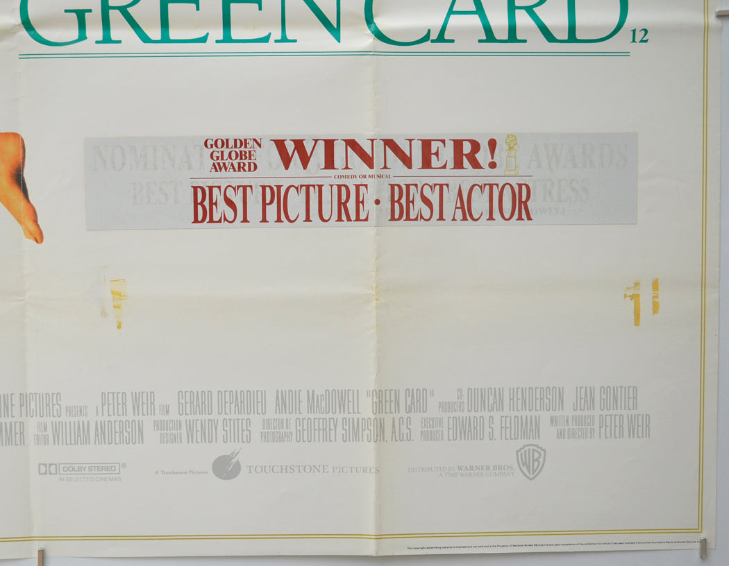 GREEN CARD (Bottom Right) Cinema Quad Movie Poster 