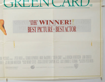 GREEN CARD (Bottom Right) Cinema Quad Movie Poster 