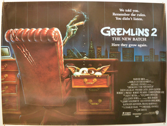 Gremlins 2 - The New Batch Original Quad Poster - Film Poster - Movie Poster