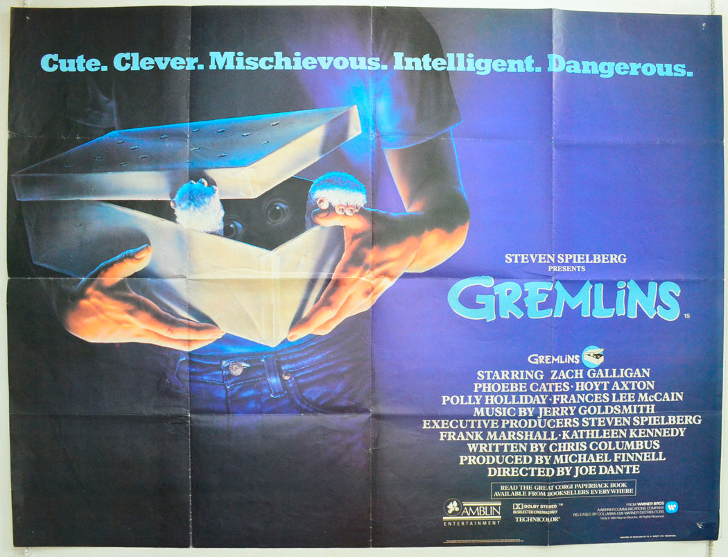 Gremlins Original British Quad Poster - Film Poster - Movie Poster 