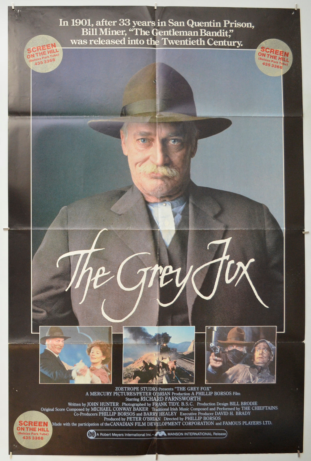 The Grey Fox  Original One Sheet Poster - Film Poster - Movie Poster