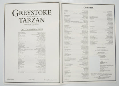 GREYSTOKE : THE LEGEND OF TARZAN Cinema Exhibitors Campaign Pressbook - INSIDE 