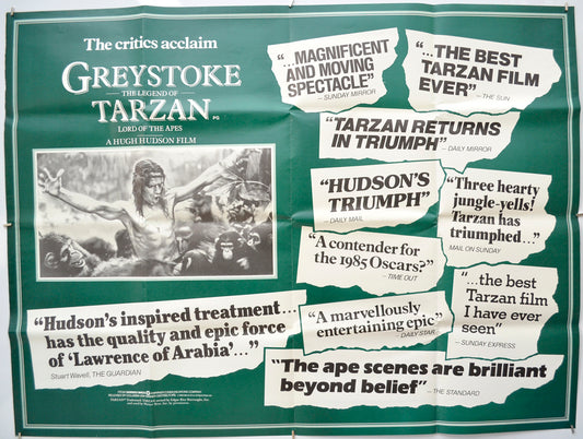 Greystoke : The Legend Of Tarzan  Original Quad Movie Poster  