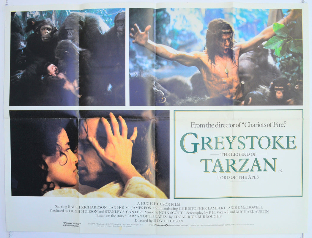 Greystoke : The Legend Of Tarzan  Original British Quad Poster - Film Poster - Movie Poster 