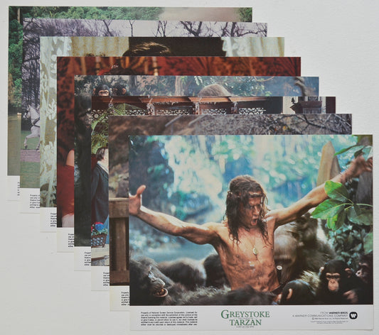 GREYSTOKE - THE LEGEND OF TARZAN LORD OF THE APES (Full View) Cinema Set of Colour FOH Stills / Lobby Cards  