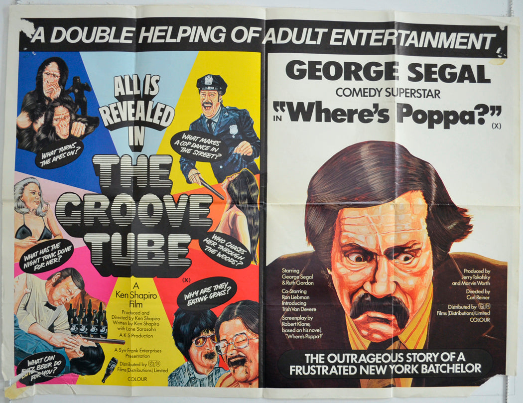 The Groove Tube / Where's Poppa?  Original British Quad Poster - Film Poster - Movie Poster 