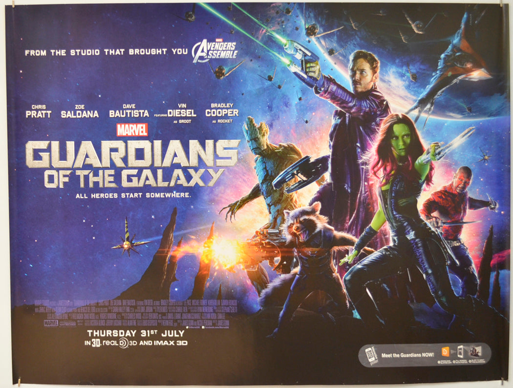 Guardians Of The Galaxy  Original Quad Poster - Film Poster - Movie Poster