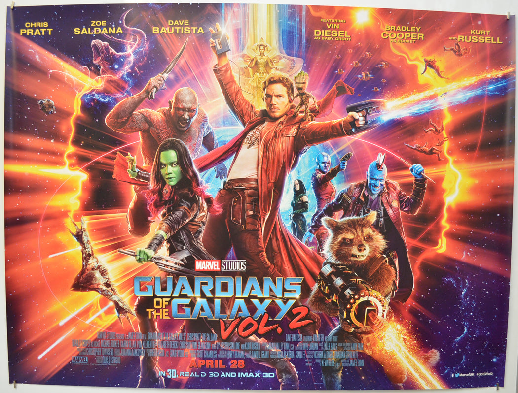 Guardians Of The Galaxy Vol. 2  Original Quad Poster - Film Poster - Movie Poster