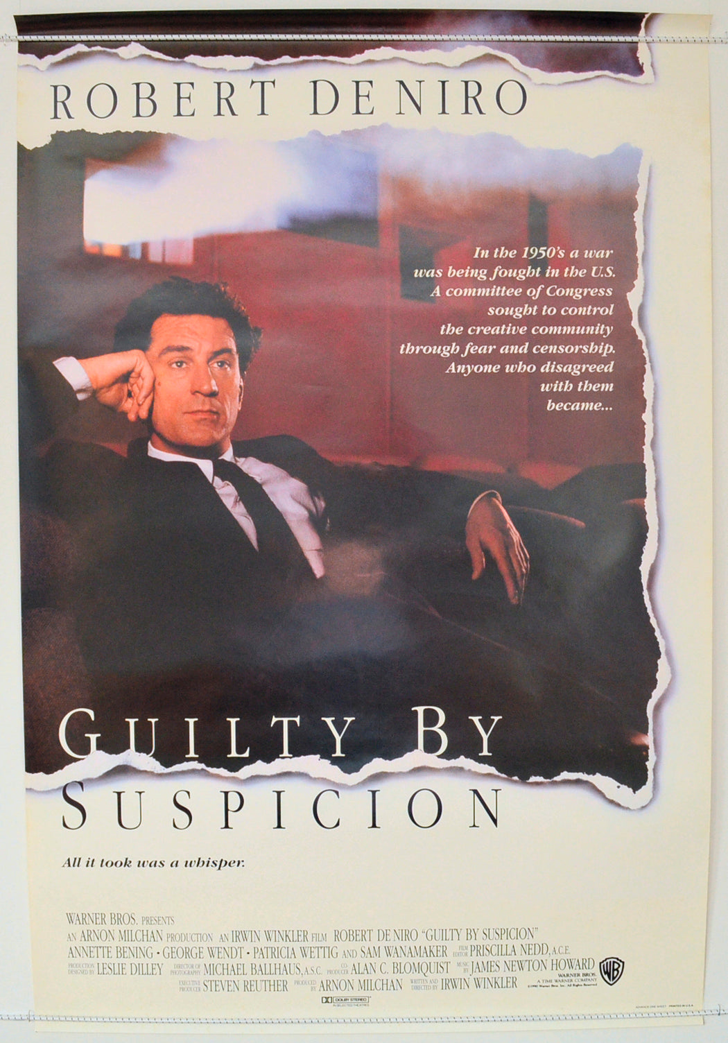 Guilty By Suspicion  Original One Sheet Poster - Film Poster - Movie Poster 