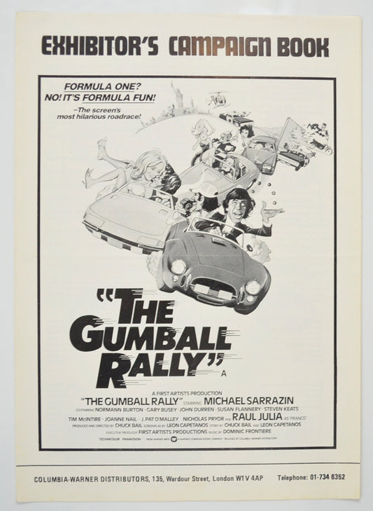 The Gumball Rally Original 6 Page Cinema Exhibitors Campaign Pressbook (UK)