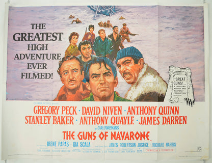 The Guns Of Navarone  (1960's re-release Poster)   Original Quad Poster - Film Poster - Movie Poster