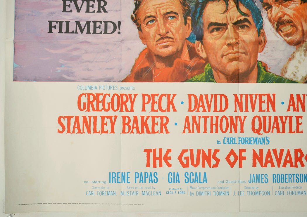 THE GUNS OF NAVARONE (Bottom Left) Cinema Quad Movie Poster 