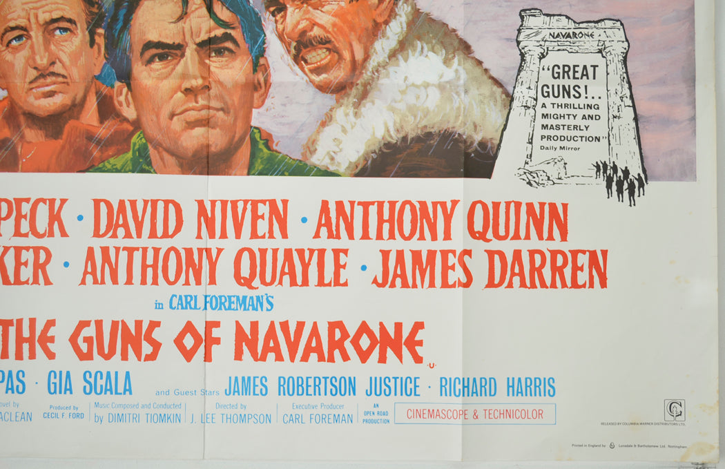 THE GUNS OF NAVARONE (Bottom Right) Cinema Quad Movie Poster 