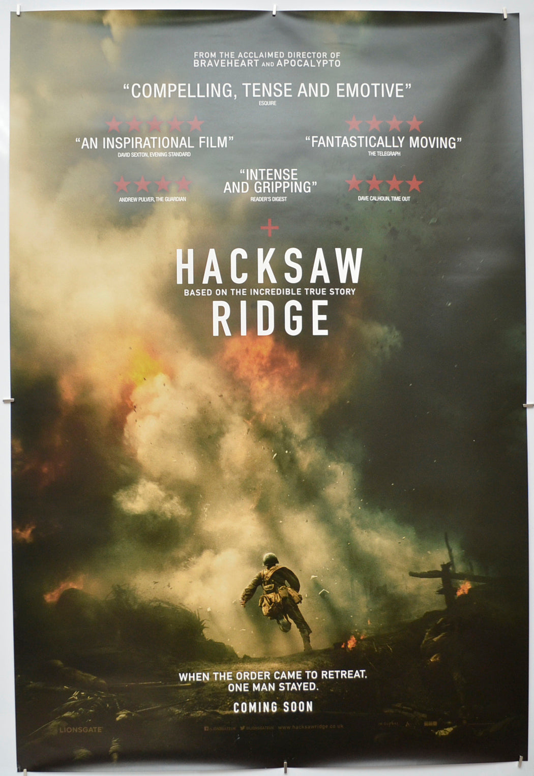 “Hacksaw Ridge” - Original One Sheet Poster - Film Poster - Movie Post ...