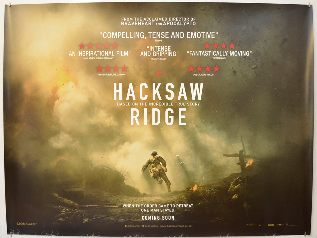 Hacksaw Ridge  (Teaser / Advance Version)   Original Quad Poster - Film Poster - Movie Poster