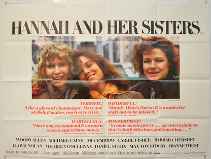 Hannah And Her Sisters Original Quad Poster - Film Poster - Movie Poster  