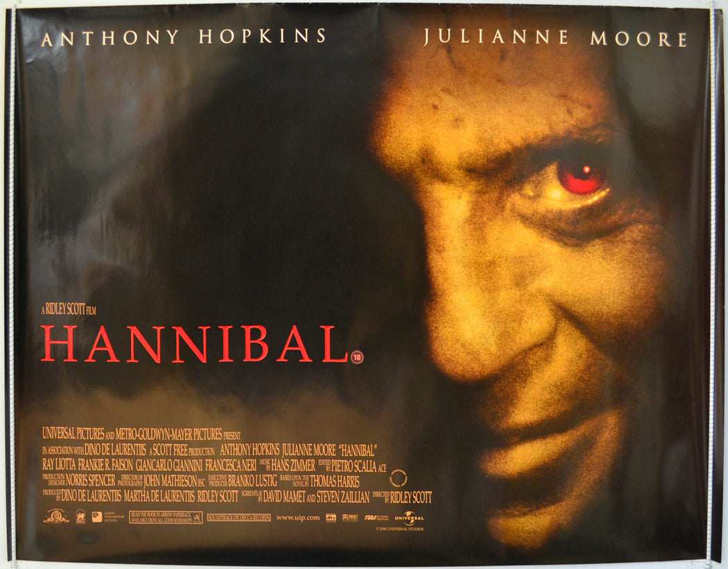 Hannibal  Original British Quad Poster - Film Poster - Movie Poster 