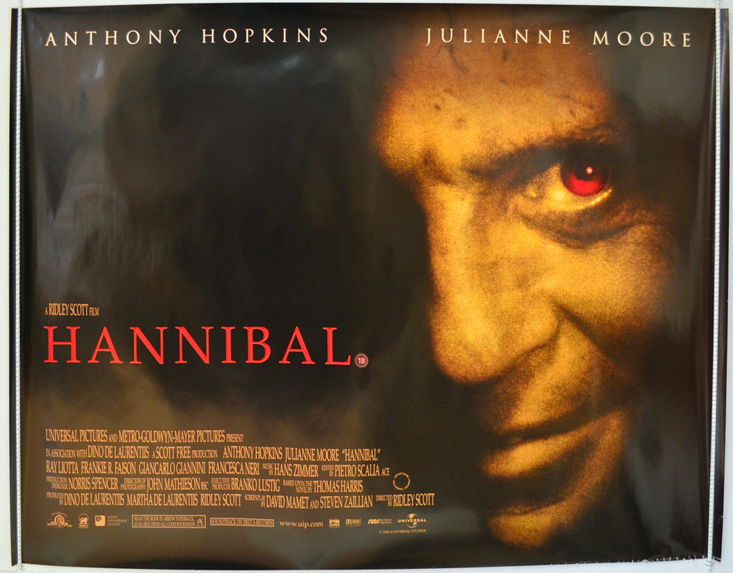 Hannibal  Original British Quad Poster - Film Poster - Movie Poster 