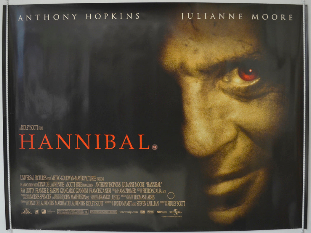 Hannibal  Original Quad Poster - Film Poster - Movie Poster