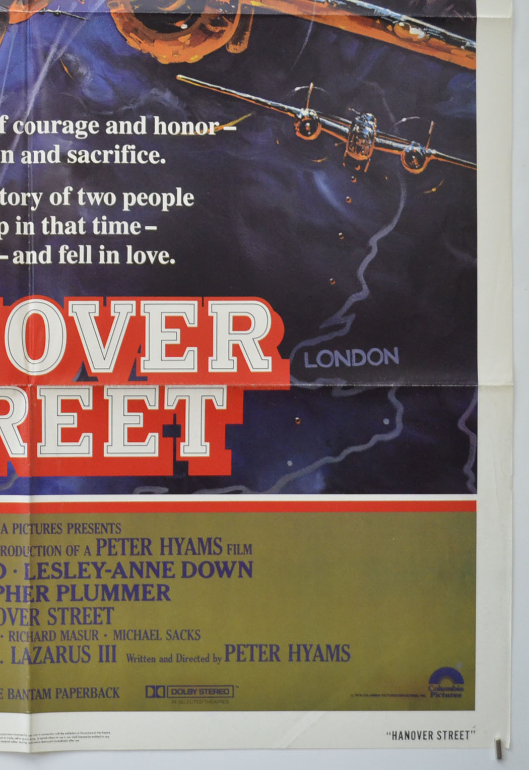 HANOVER STREET (Bottom Right) Cinema One Sheet Movie Poster 