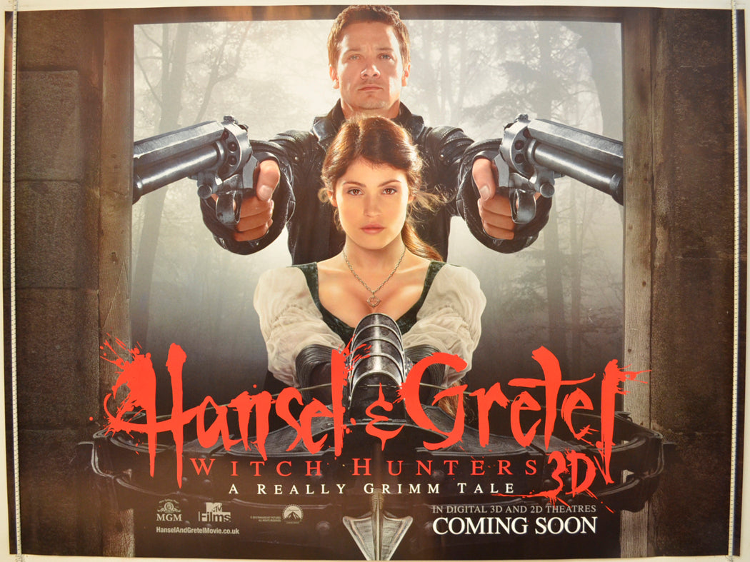 Hansel And Gretel - Witch Hunters  (Teaser / Advance Version)  Original Quad Poster - Film Poster - Movie Poster 