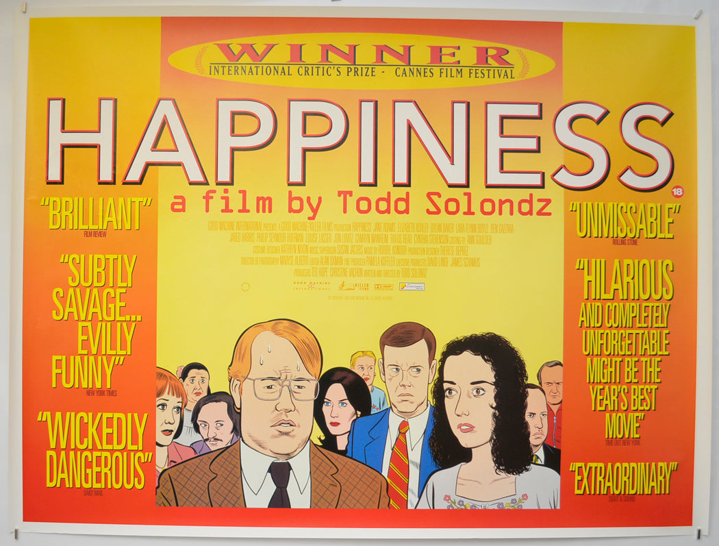 Happiness  (Cannes Film Festival Winner - International Critic's Prize) Original Quad Poster - Film Poster - Movie Poster