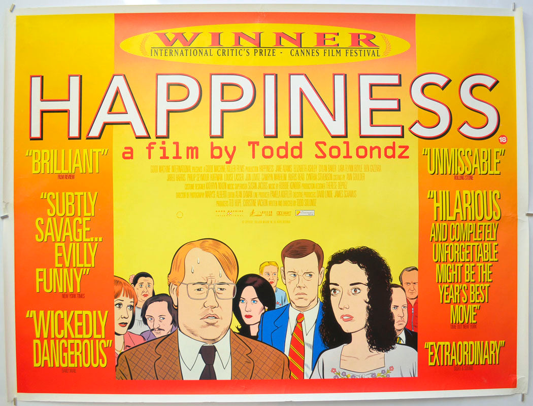 Happiness (Cannes Film Festival Winner - International Critic's Prize) Original Quad Poster - Film Poster - Movie Poster