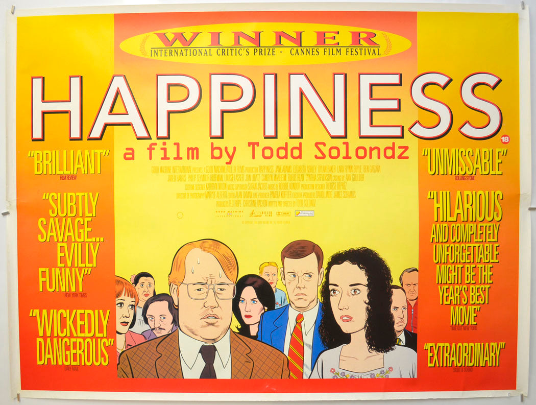 Happiness (Cannes Film Festival Winner - International Critic's Prize) Original Quad Poster - Film Poster - Movie Poster