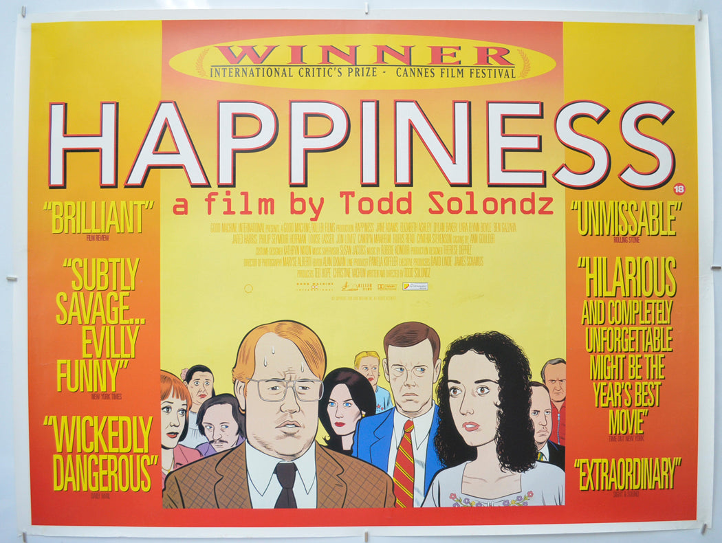 Happiness (Cannes Film Festival Winner - International Critic's Prize) Original Quad Poster - Film Poster - Movie Poster