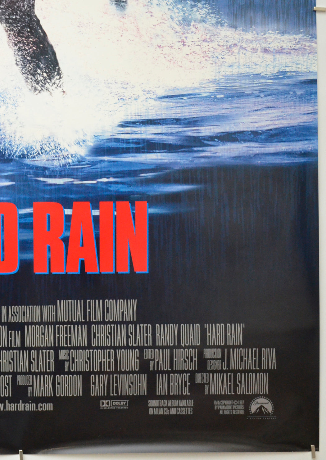 HARD RAIN (Bottom Right) Cinema One Sheet Movie Poster 