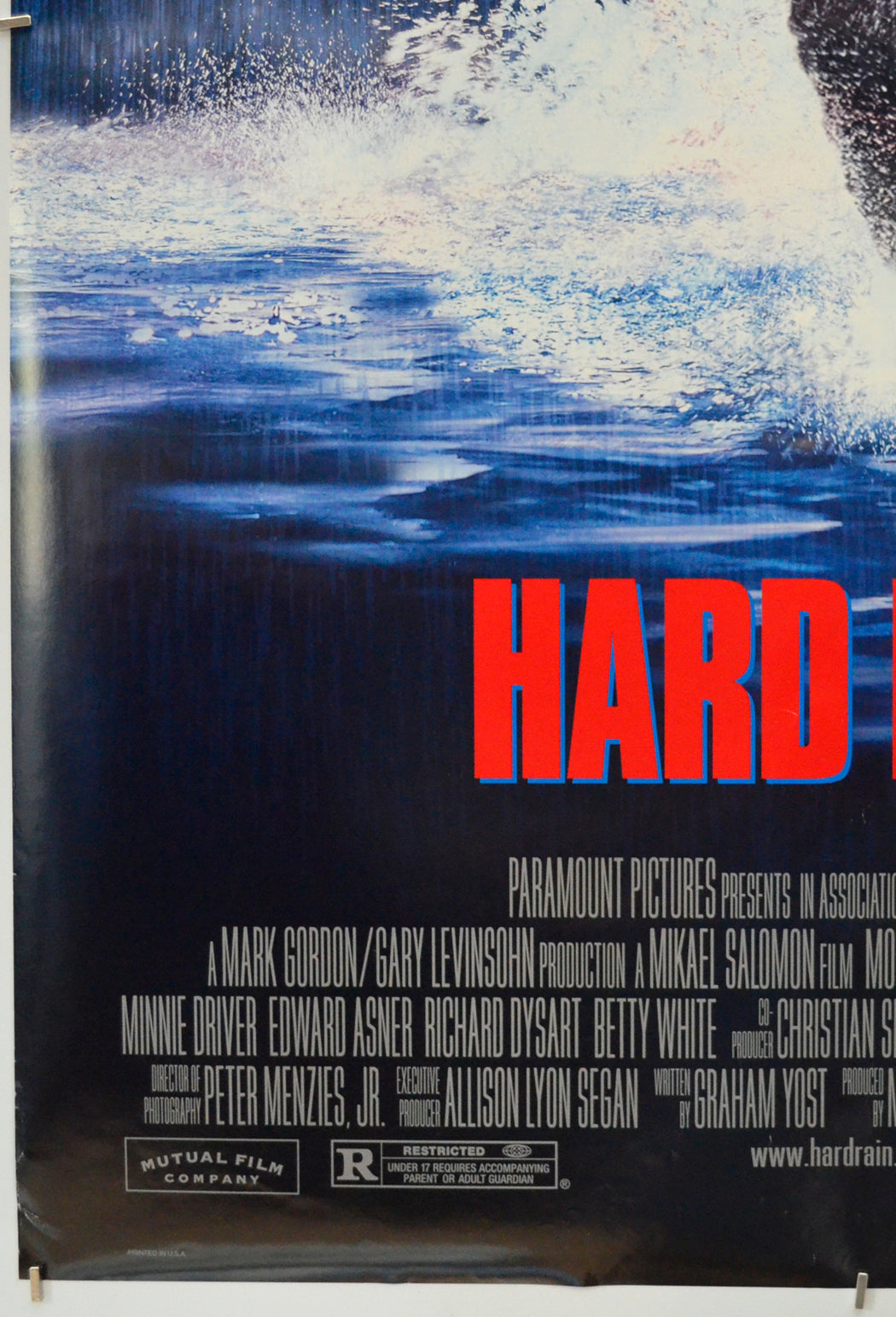 HARD RAIN (Bottom Left) Cinema One Sheet Movie Poster 