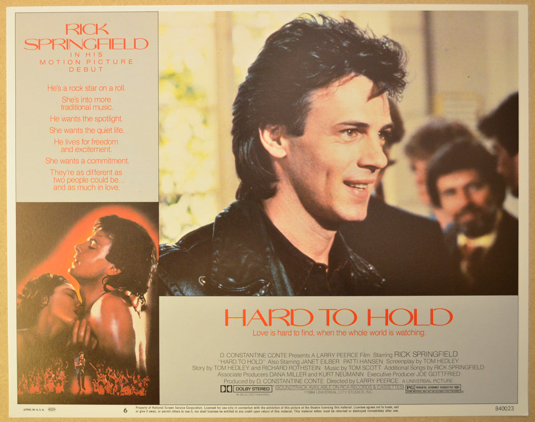 HARD TO HOLD (Card 6) Cinema Lobby Card Set 