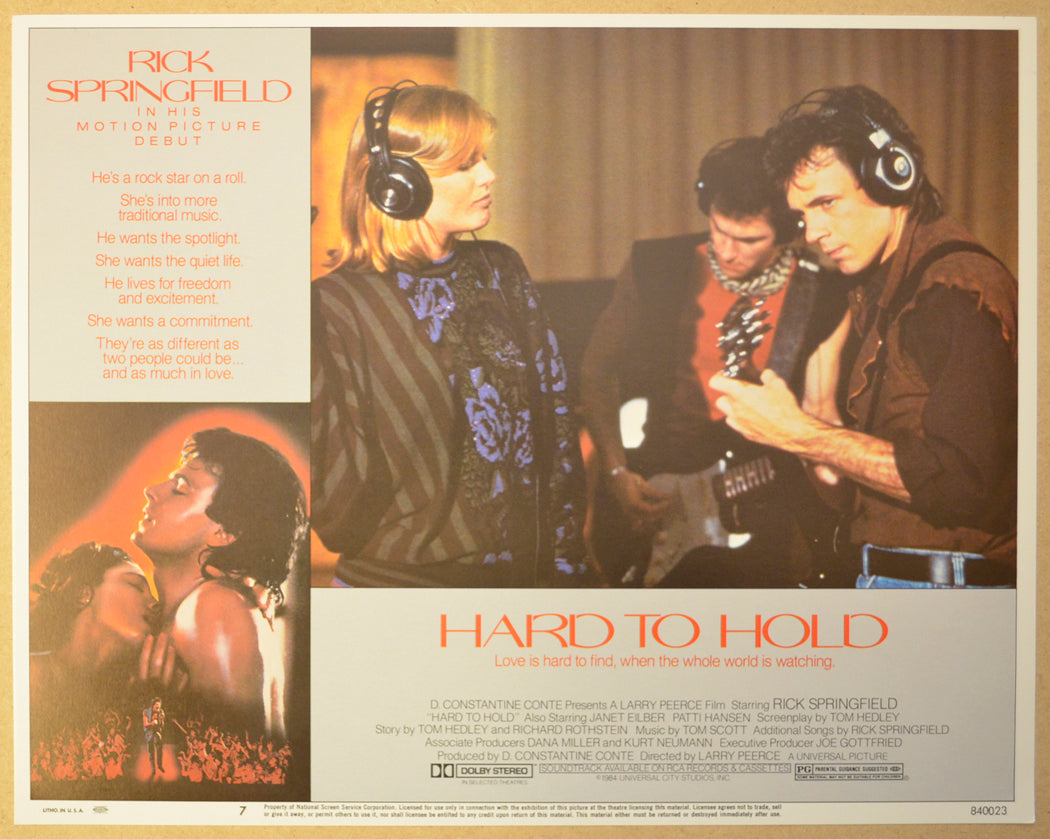 HARD TO HOLD (Card 7) Cinema Lobby Card Set 