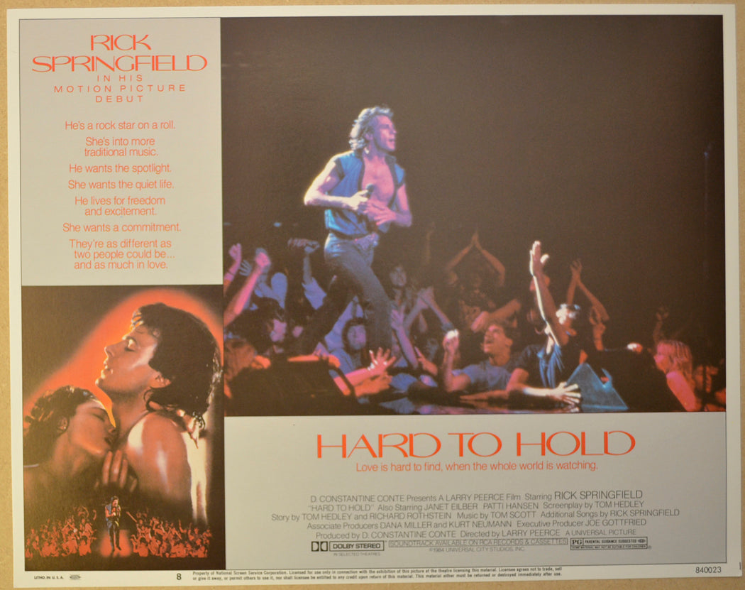 HARD TO HOLD (Card 8) Cinema Lobby Card Set 