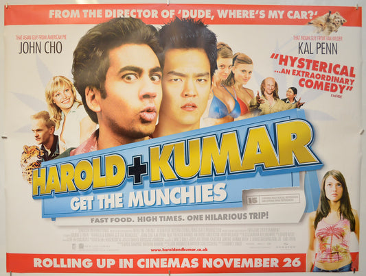 Harlod And Kumar Get The Munchies  Original Quad Poster - Film Poster - Movie Poster