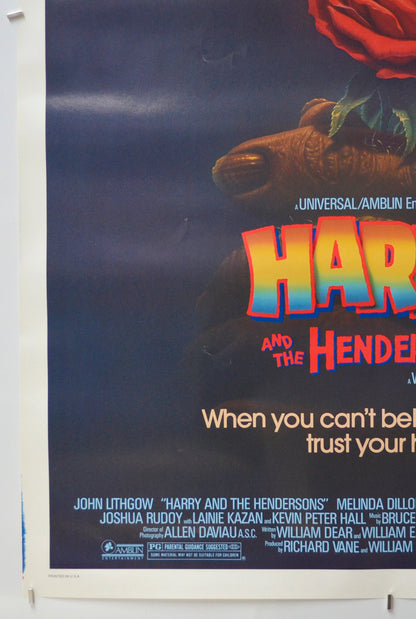 HARRY AND THE HENDERSONS (Bottom Left) Cinema One Sheet Movie Poster 