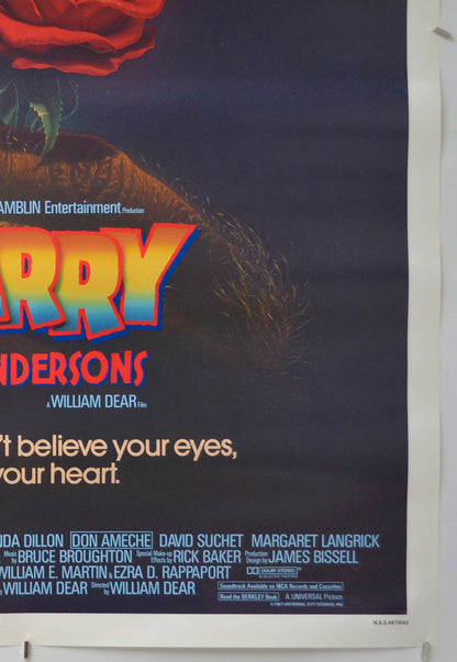 HARRY AND THE HENDERSONS (Bottom Right) Cinema One Sheet Movie Poster 