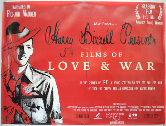 Harry Birrell Presents Films Of Love And War - Original Quad Poster - Film Poster - Movie Poster