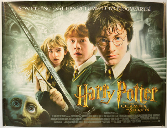 Harry Potter And The Chamber Of Secrets  Original Quad Poster - Film Poster - Movie Poster