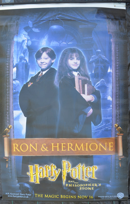 Harry Potter And The Philosopher’s Stone (Ron and Hermione Version) Original Cinema Banner - Film Banner - Movie Banner - Vinyl Banner 