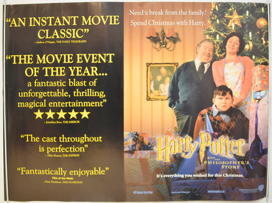 Harry Potter And The Philosopher's Stone  (Dursley’s Teaser / Advance Version)  Original Quad Poster - Film Poster - Movie Poster 