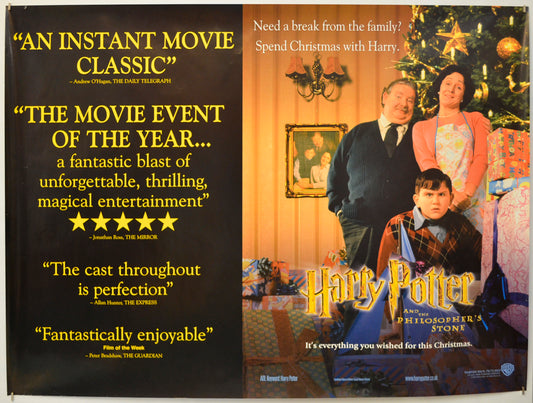 Harry Potter And The Philosopher's Stone  (Dursley’s Version)   Original Quad Poster - Film Poster - Movie Poster