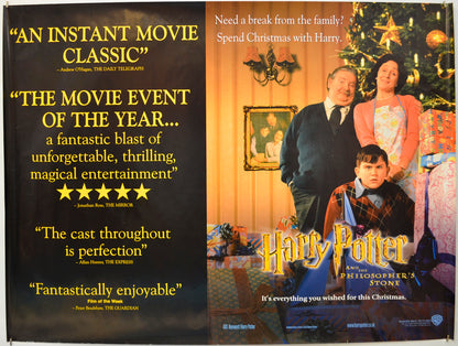 Harry Potter And The Philosopher's Stone  (Dursley’s Version)   Original Quad Poster - Film Poster - Movie Poster