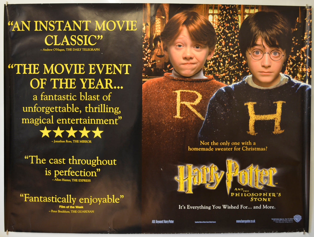 Harry Potter And The Philosopher's Stone  (Harry And Ron Version) Original Quad Poster - Film Poster - Movie Poster  