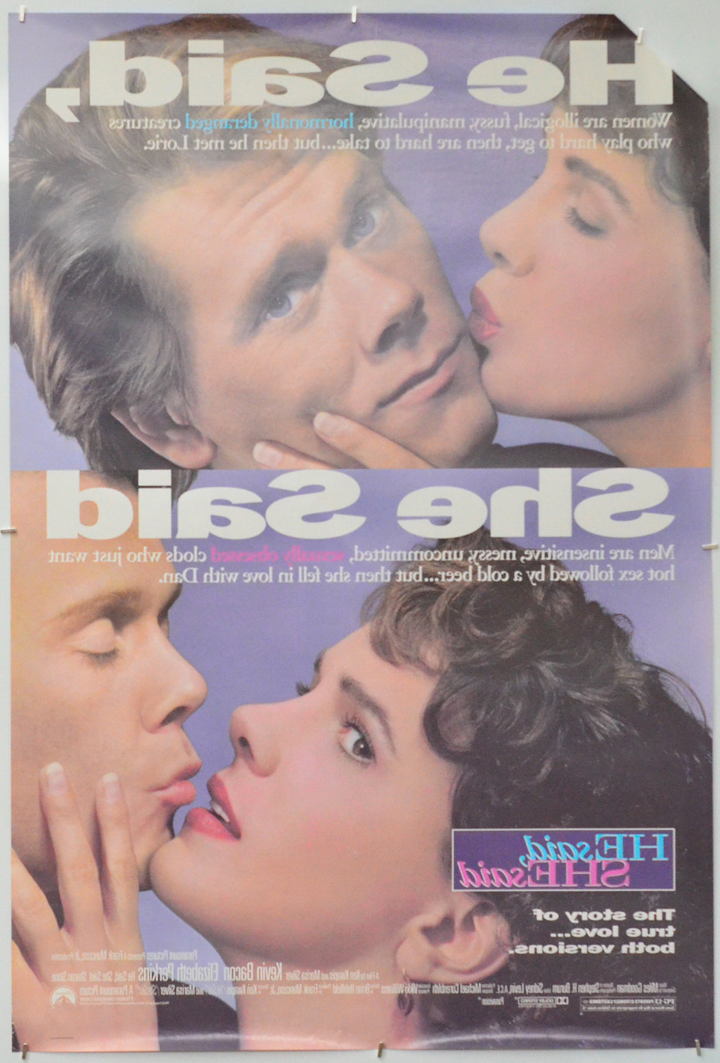 He Said, She Said (Back) Cinema One Sheet Movie Poster 